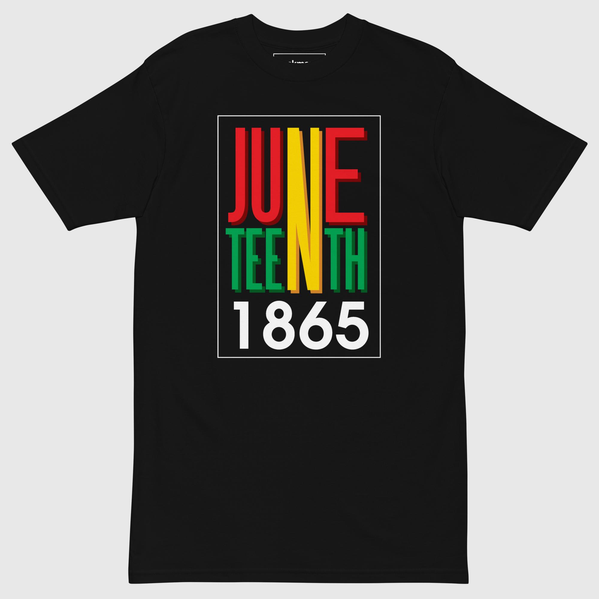 mens-premium-heavyweight-tee-black-front-68fc25ebab7f5.jpg Juneteenth Tee - Image 1