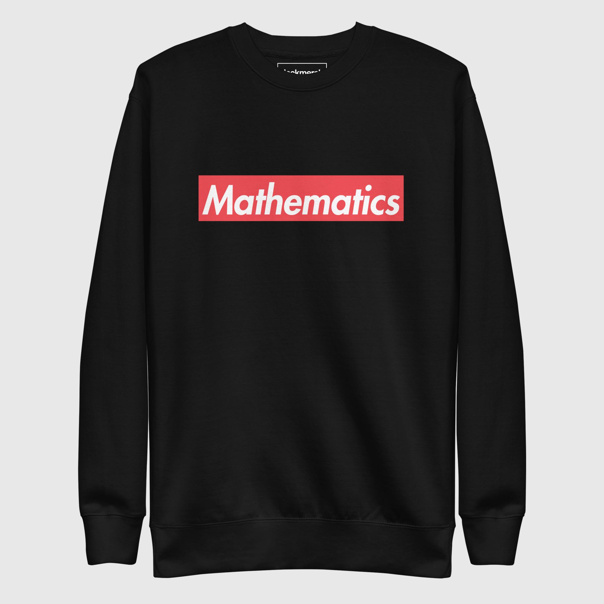 unisex-premium-sweatshirt-black-front-68eaa5f4ec2ca.jpg Supreme Mathematics Sweatshirt - Image 1