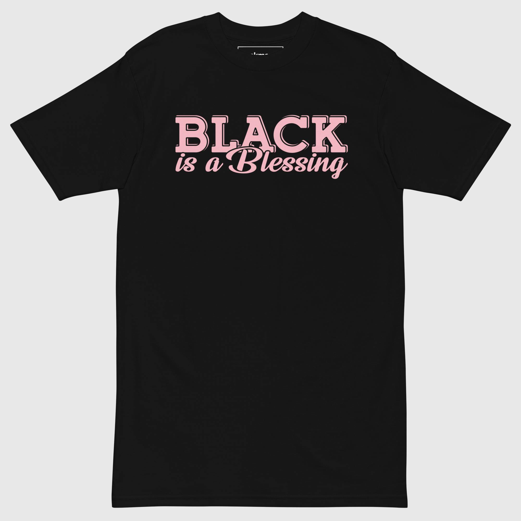 mens-premium-heavyweight-tee-black-front-690fbefe673fe.jpg Black is a Blessing Tee - Image 1