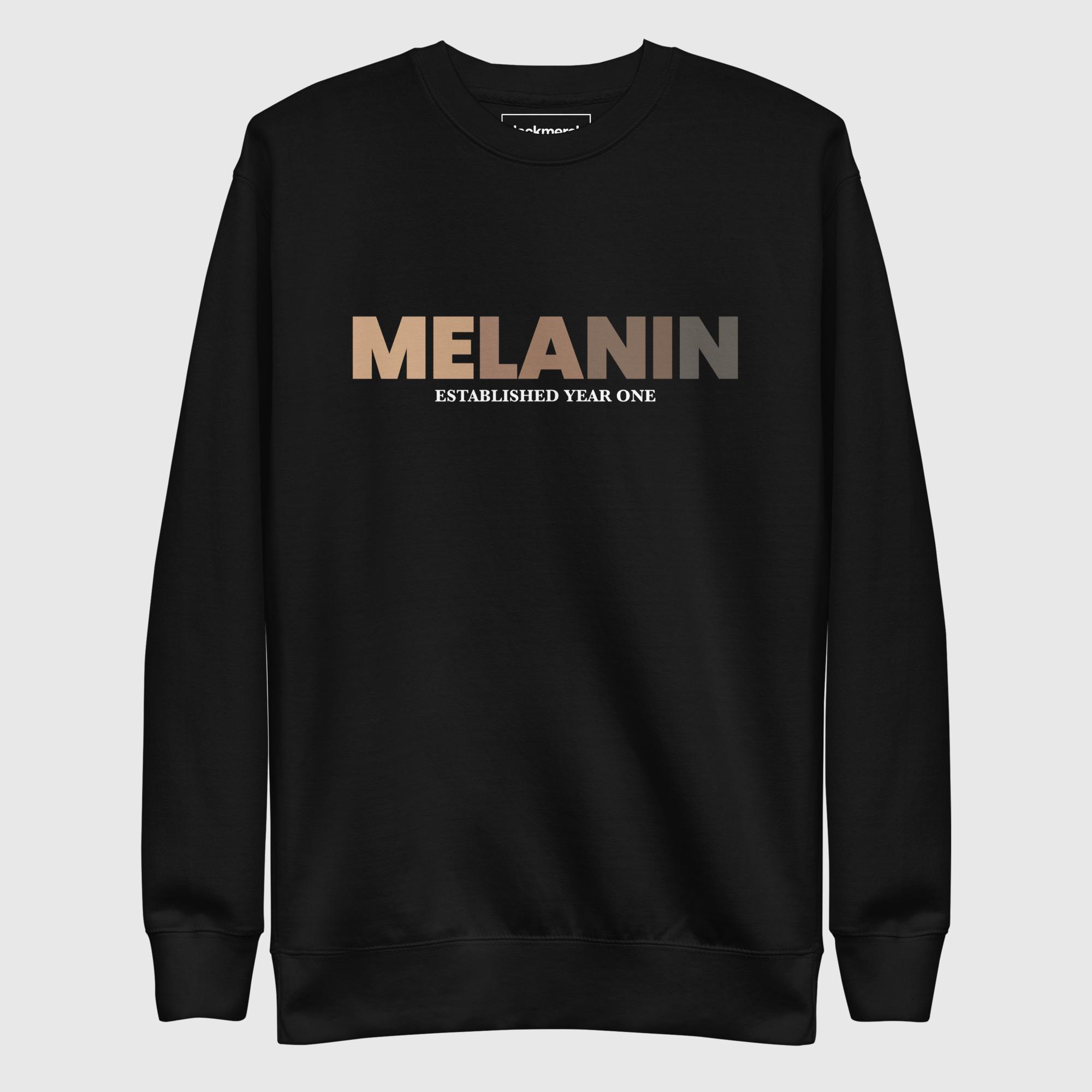 unisex-premium-sweatshirt-black-front-690f6e7fe8bf3.jpg Melanin Year One Sweatshirt - Image 1